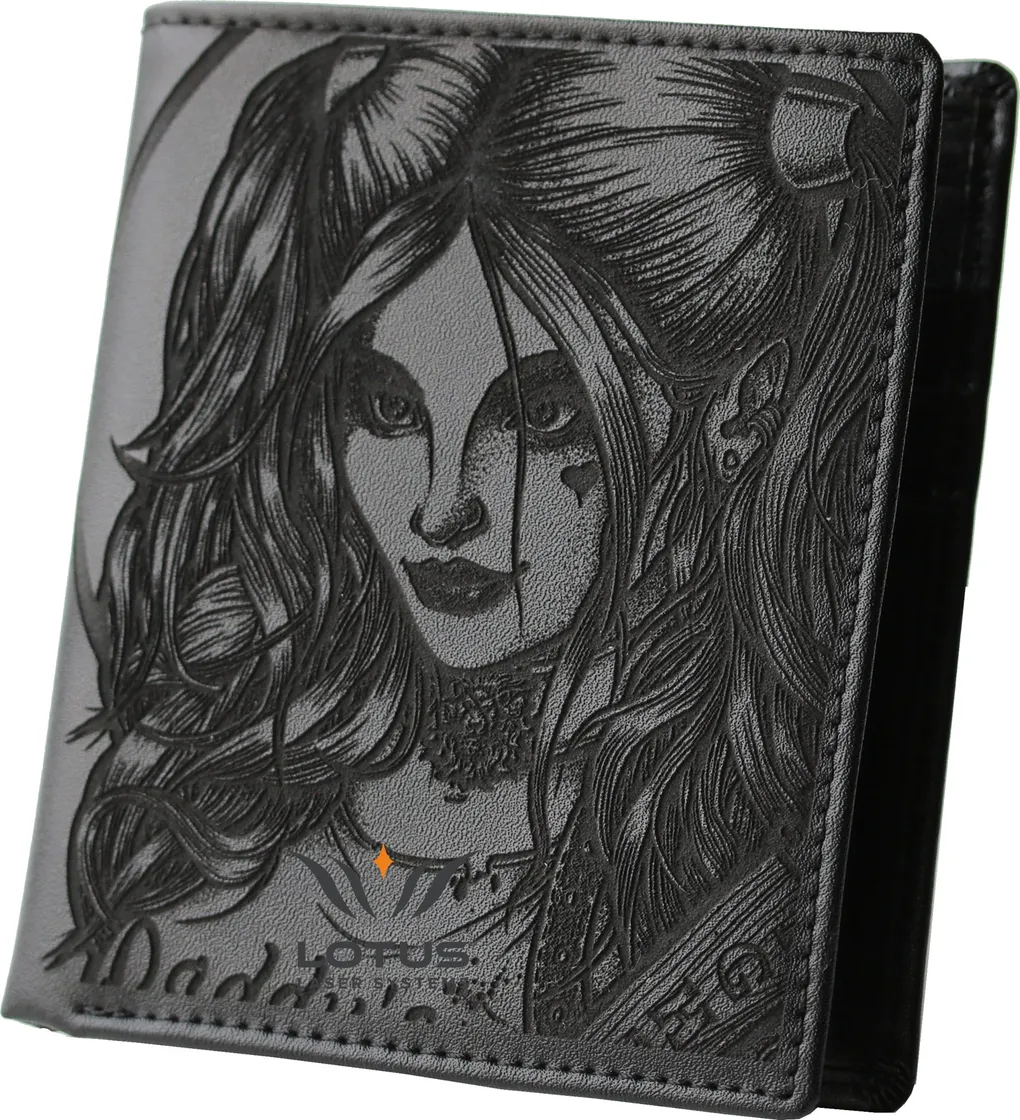 Leather Wallet with fine laser engraving