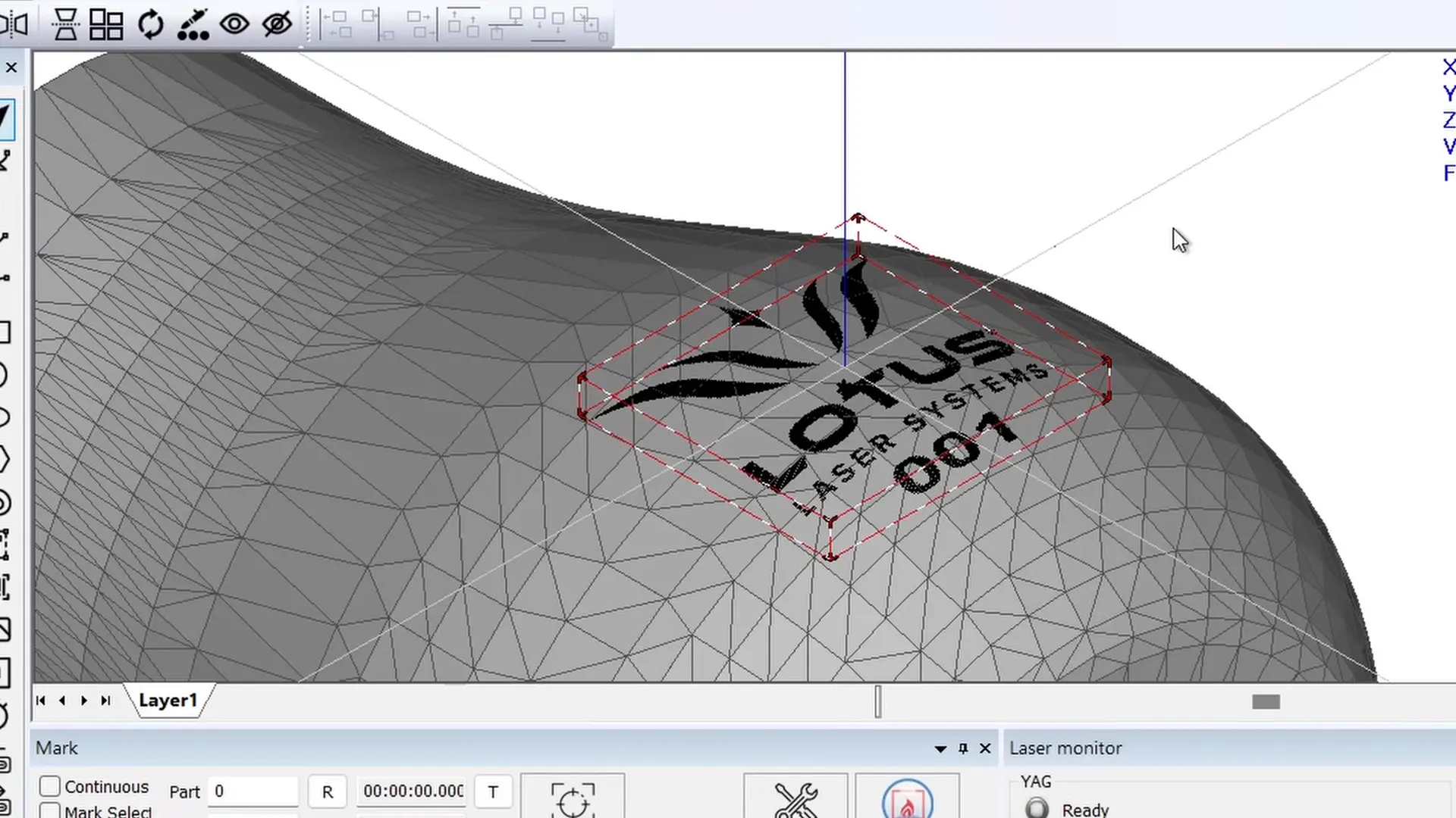 LotusMark software wrapping artwork to 3D shape