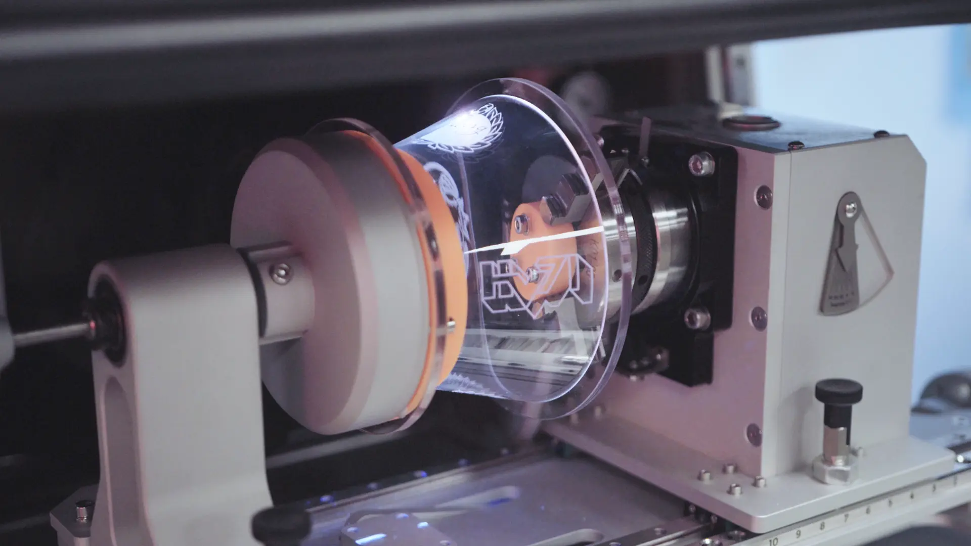Lotus Laser Rotary Marking on Glass