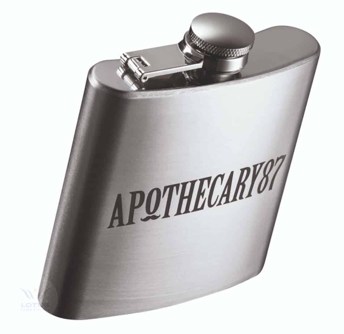 laser marked hip flask