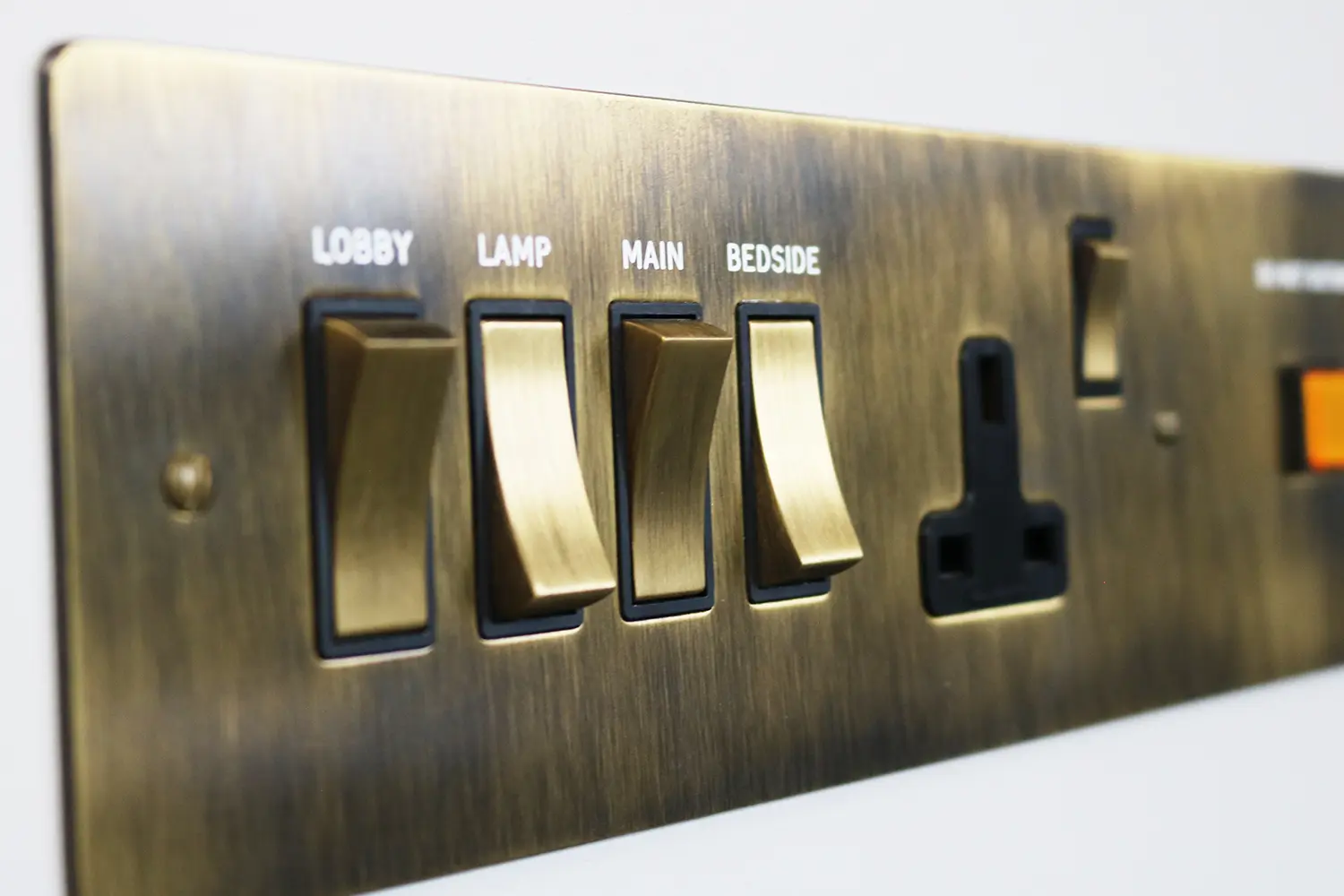 Laser Etched Brass Socket and Light Switch Panel