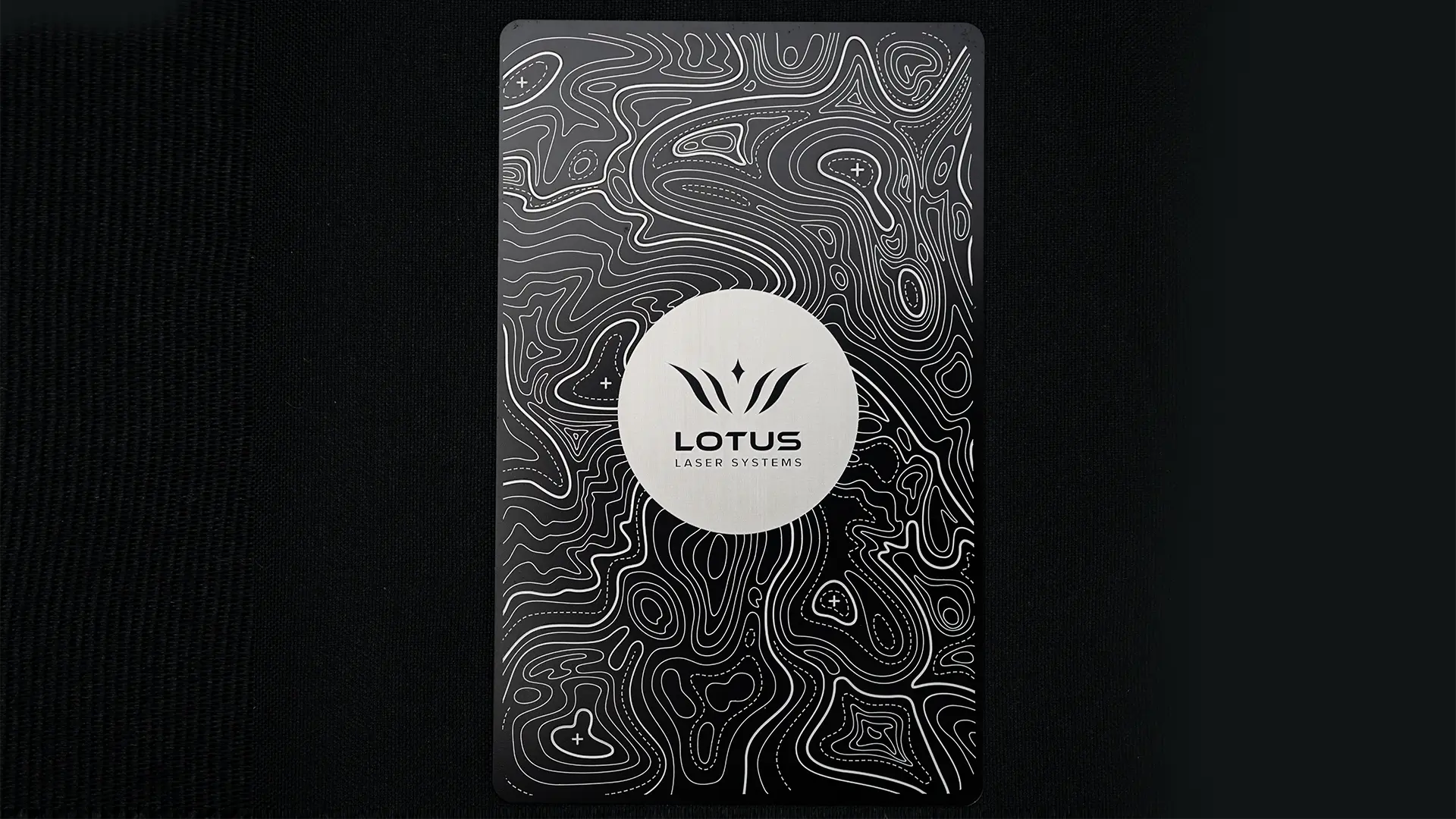 Lotus Fiber engraved anodised aluminium plate