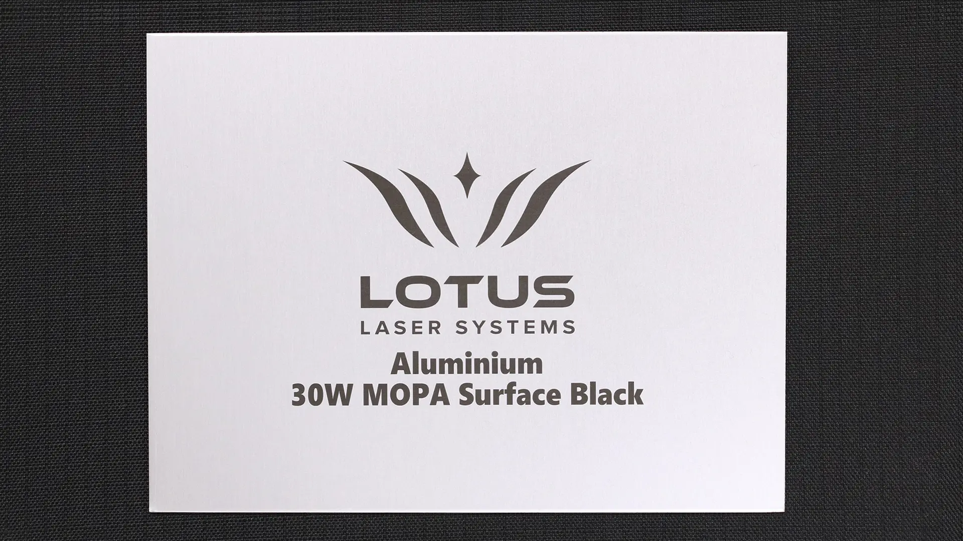Lotus MOPA Fiber marked aluminium